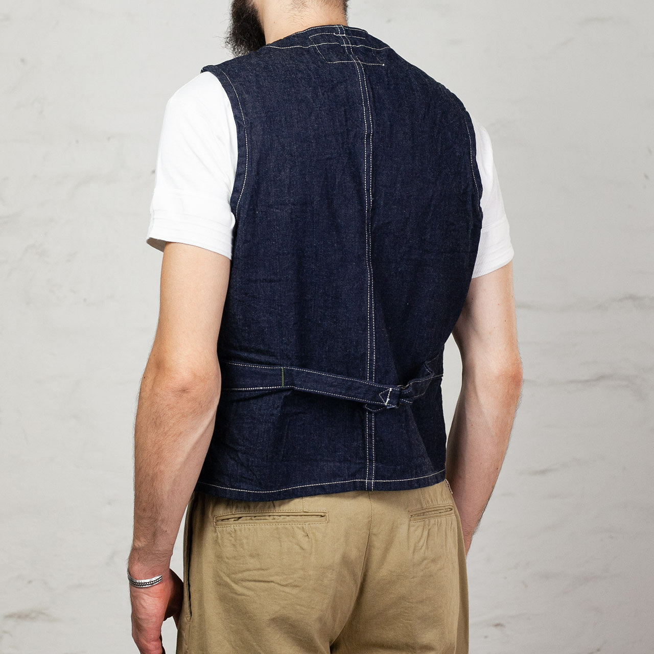 Sugar Cane Worker Vest Waistcoat Wabash Stripe