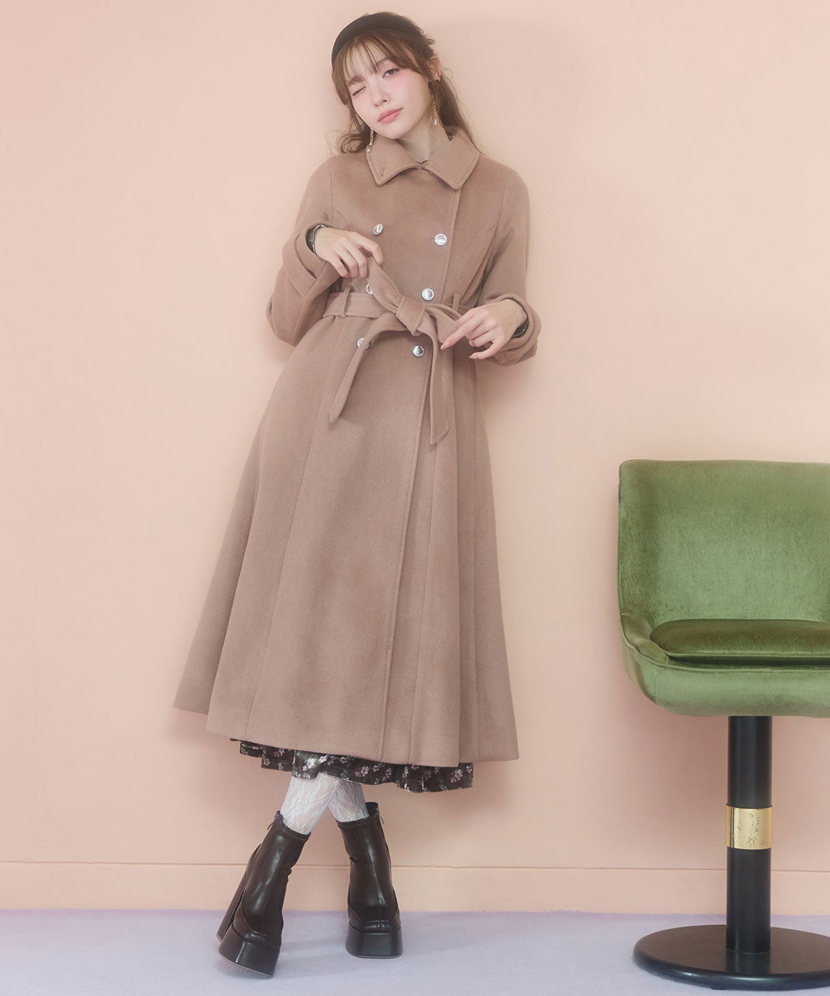 2WAYカラーダブルロングコート(S ベージュ): REDYAZEL｜公式オンライン