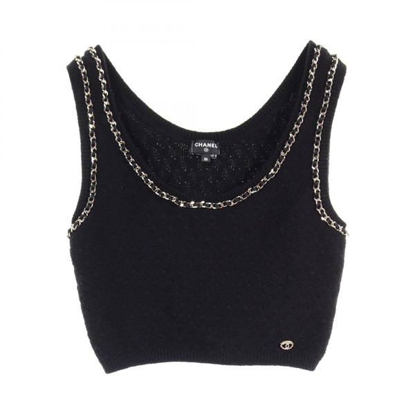 希少☆シャネル 07C シルク100%キャミソール ココマーク プリント