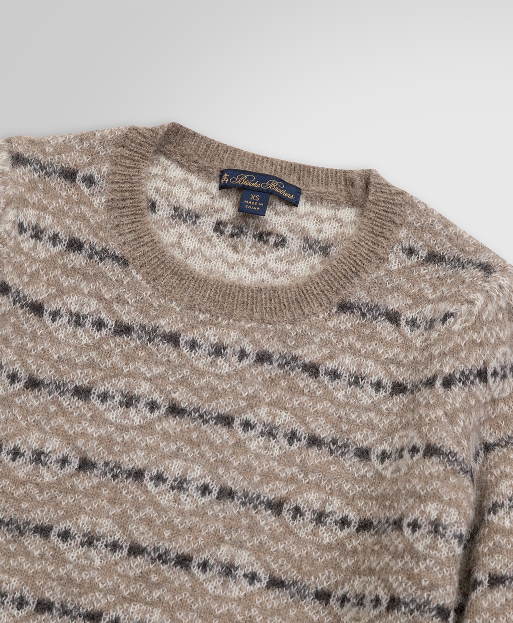 モヘア/アルパカ フェアアイル クルーネックセーター | Brooks