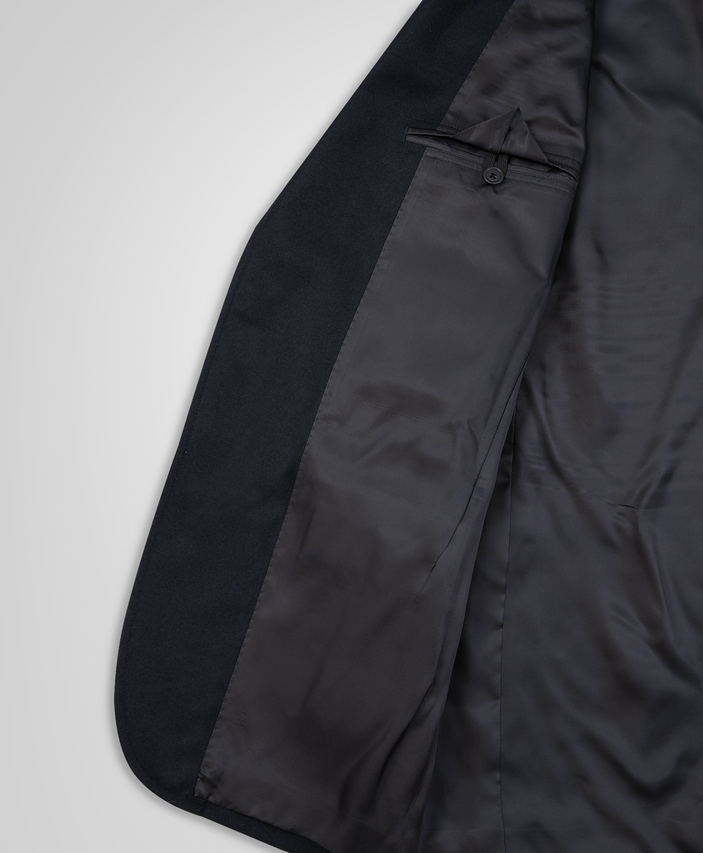 ウール/カシミヤ フランネル 段返り3釦コンフォートサックブレザー