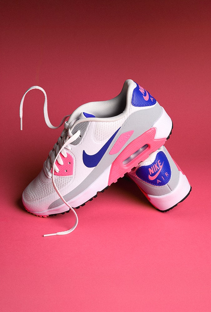 Nike Golf Shoes - Air Max 90 - White Blue Pink