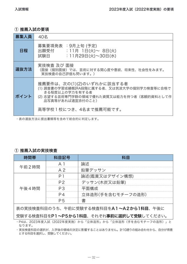 受験生のための筑波大学説明会2022 芸術専門学群