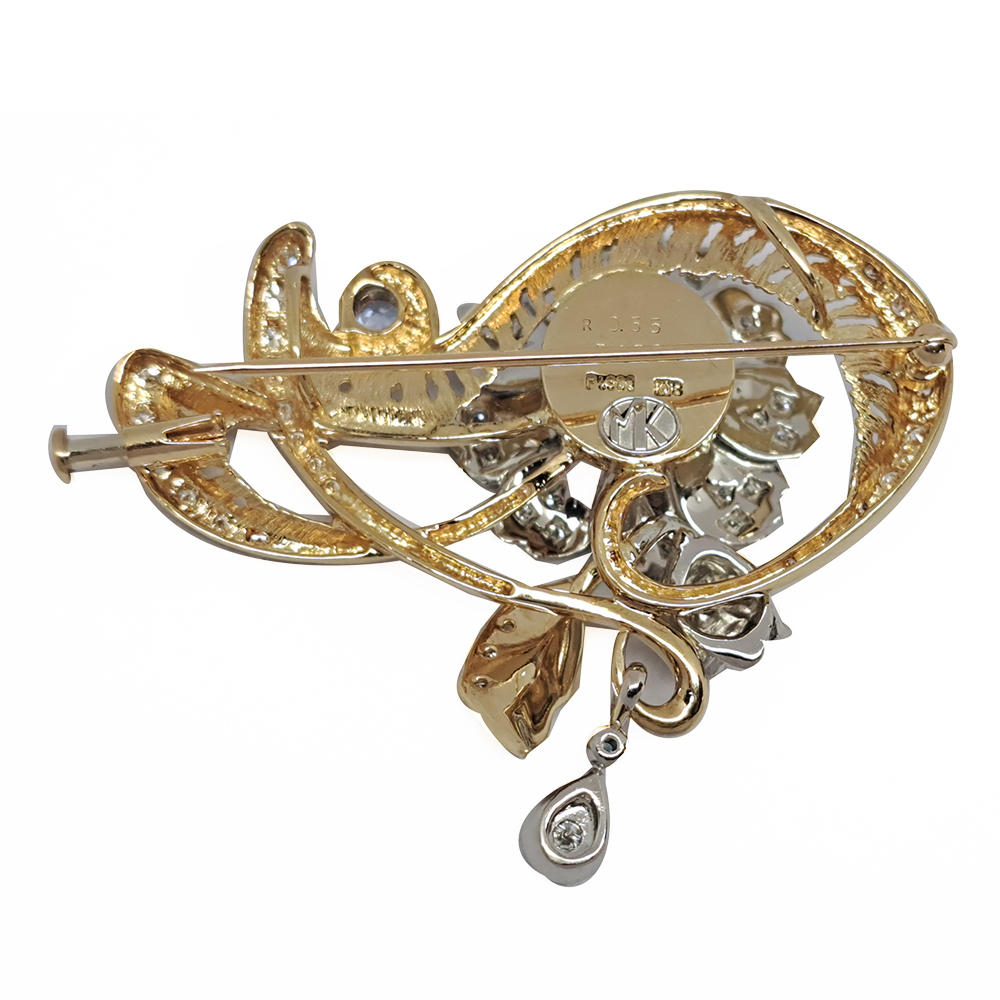 ジェムラインジャパン - 公式サイト - / K18/Pt900 揺れる フラワー