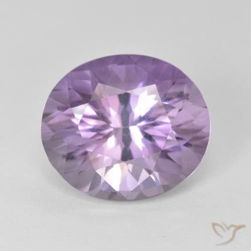 5.07カラットの天然ライトバイオレットアメジスト、オーバルカット、VS