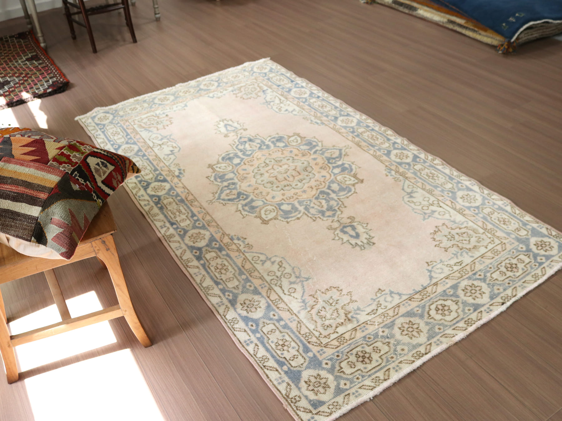 60×120ワサビグリーン オーバーダイ トルコあヴィンテージラグ 【公式