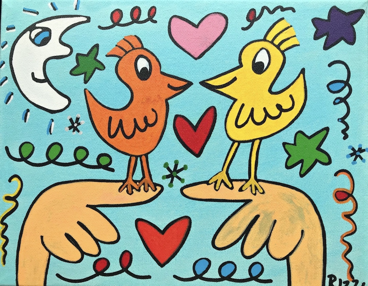 James Rizzi Love those love birds - Pigmentdruck