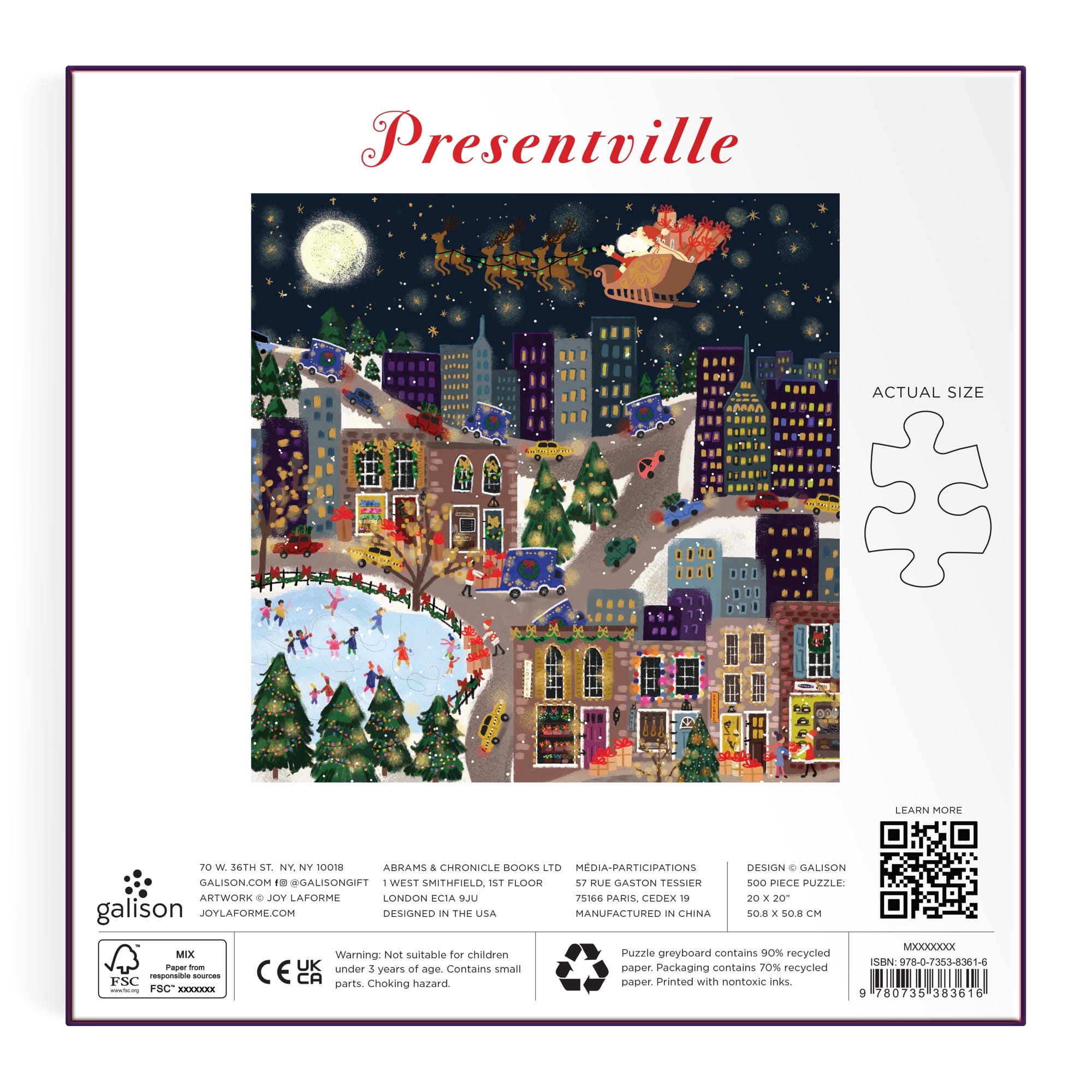Joy Laforme Presentville 500 Piece Foil Puzzle – Galison