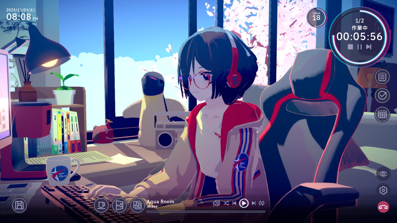 眼鏡少女と一緒に作業する『Chill with You : Lo-Fi Story』発売11日で