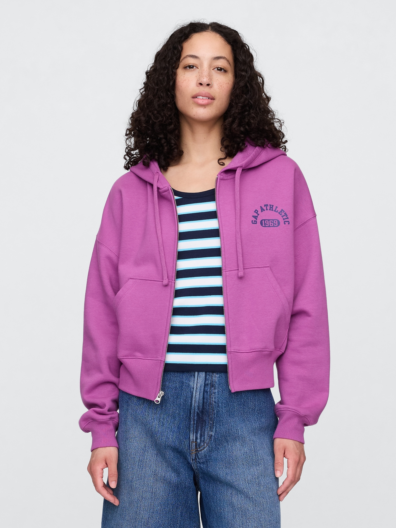 Oversized Gap Graphic Zip Hoodie | Gap Factory