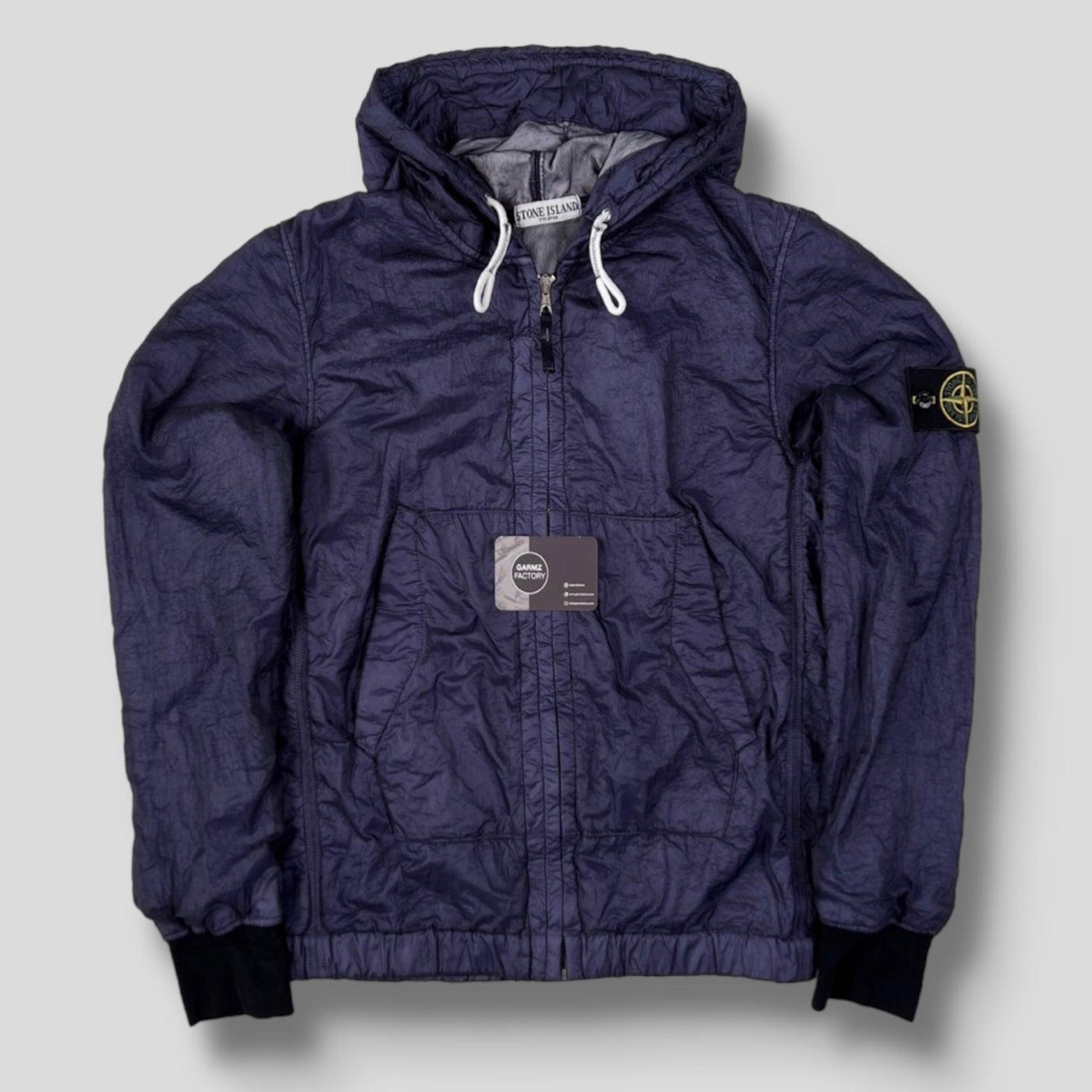 Stone Island 2008 Superlight Resin Nylon Hooded Jacket Navy