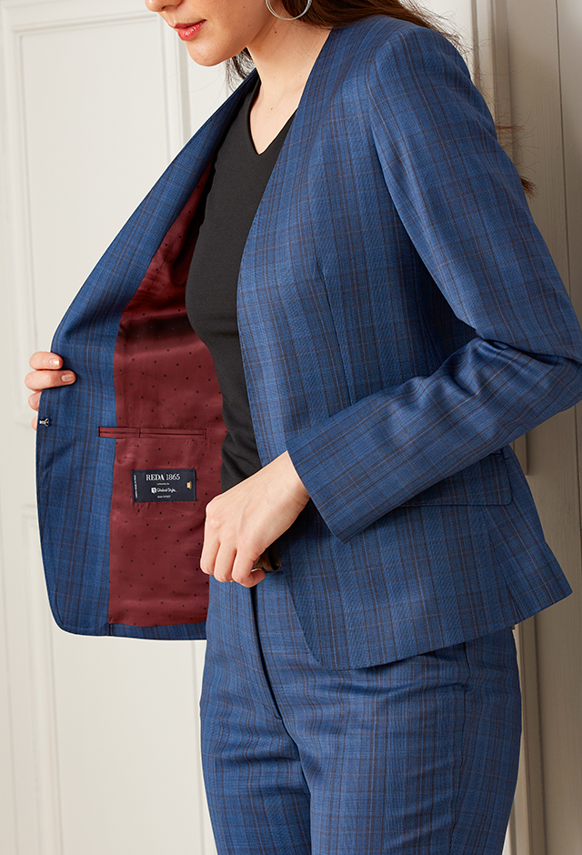 ブルースーツ・チェックのコーディネート（REDA）｜3-483577-2