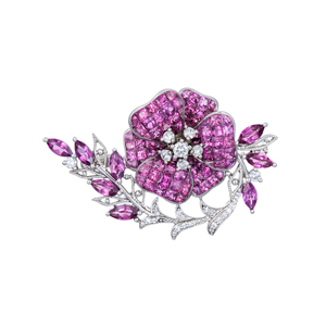 GSTV パラジウムシルバー950 天然ホワイトジルコン Mia フェザータッチ