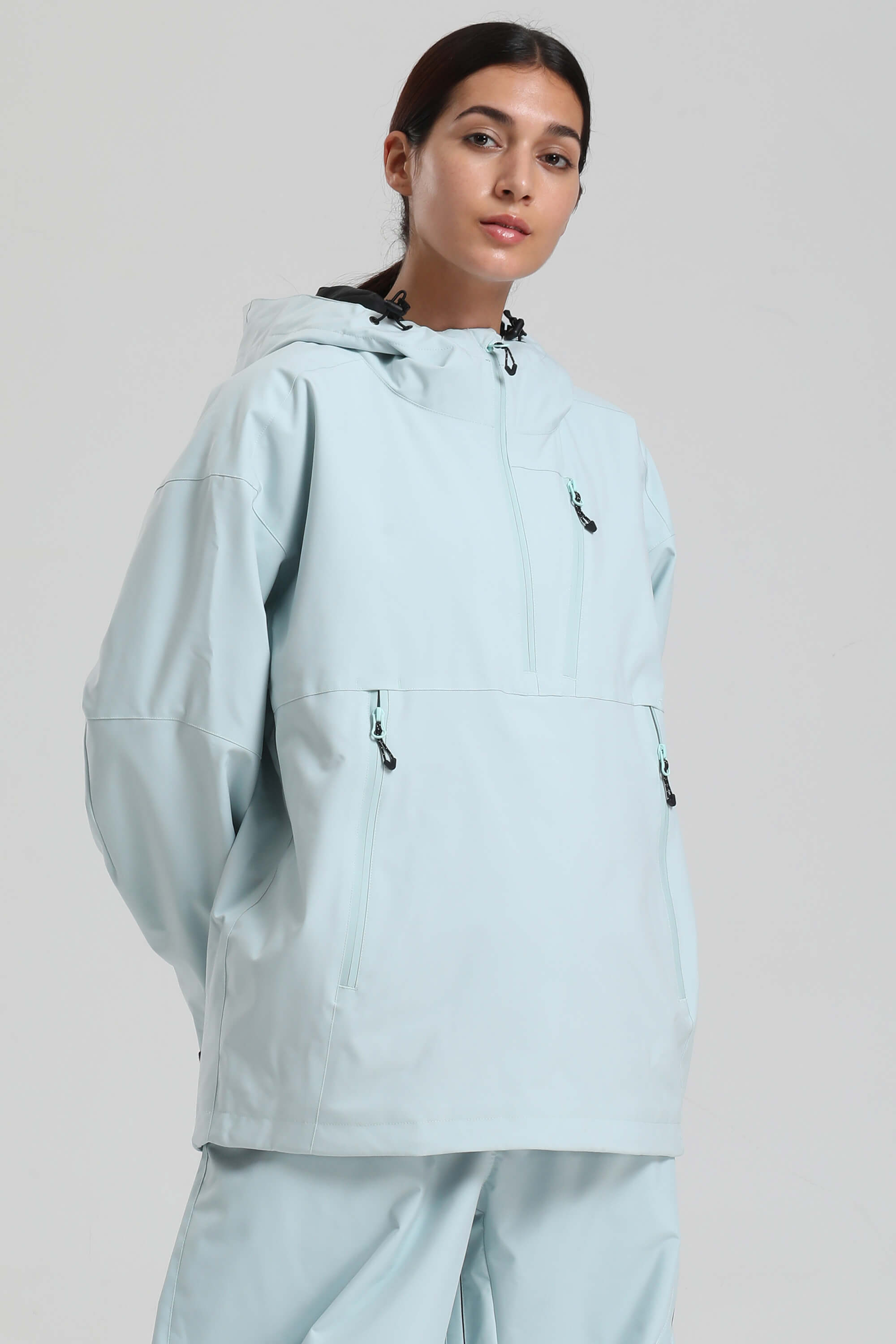 Women's Off White Side-Zip Vent Fully Sealed Insulated Snow Anorak