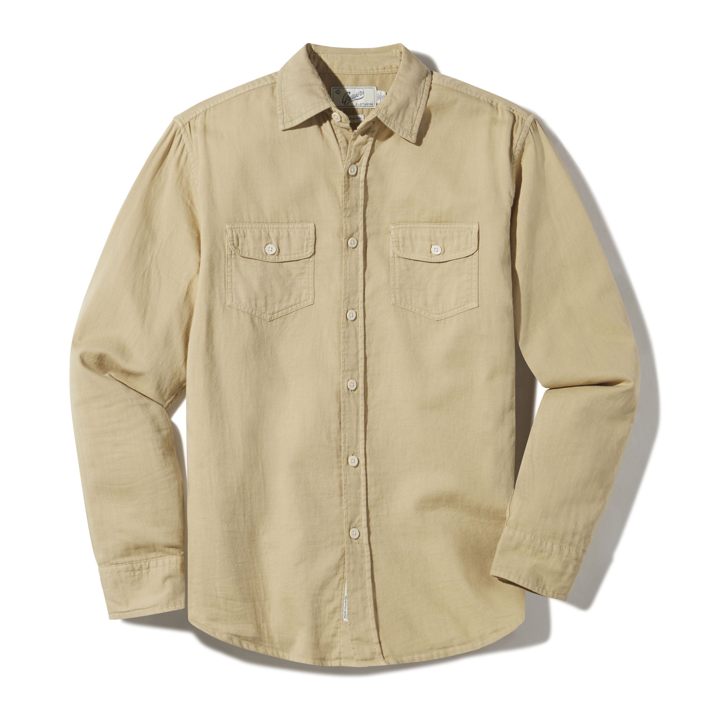 Brando Lightweight Double Cloth Shirt - Safari – Grayers