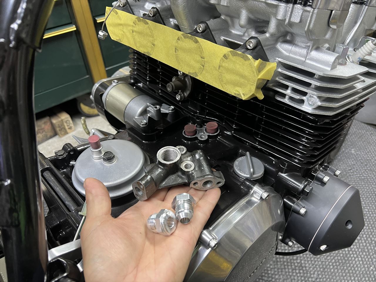 Z1000R2 Y.K様 ワークスS1仕様製作 オイルクーラー取り付け CR33