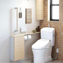 通販】トイレ木製手すりL型 TOTO YHB603L