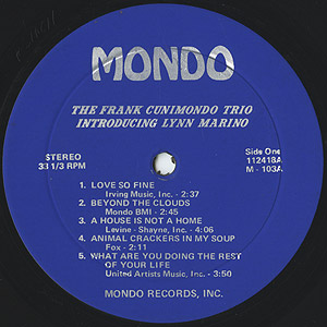 Frank Cunimondo Trio / Introducing Lynn Marino (LP) / Mondo 1971