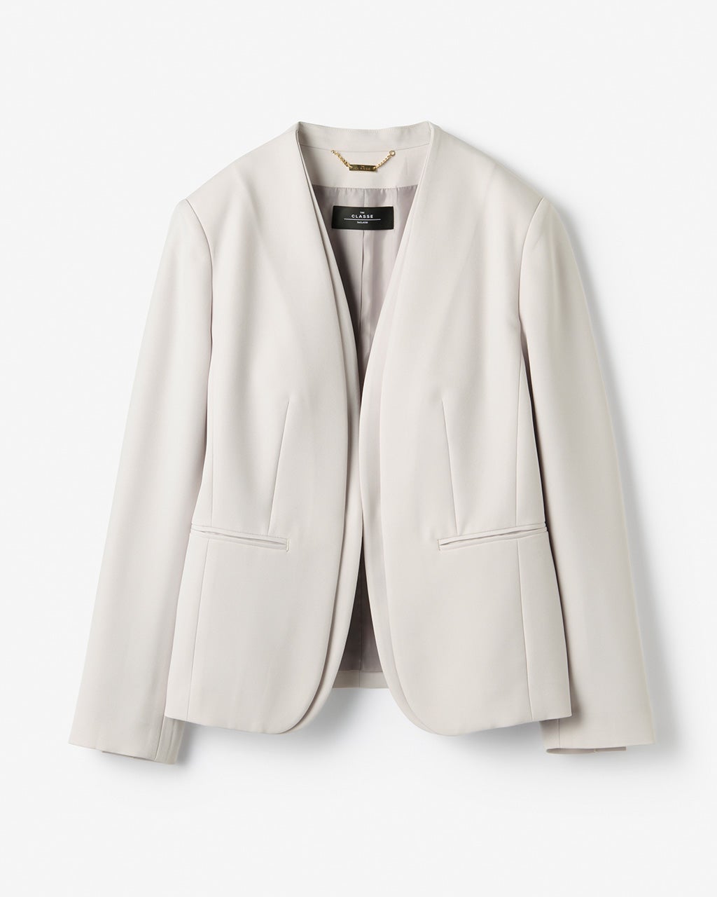 スマートツイル・ダブルVノーカラージャケット/DoCLASSE