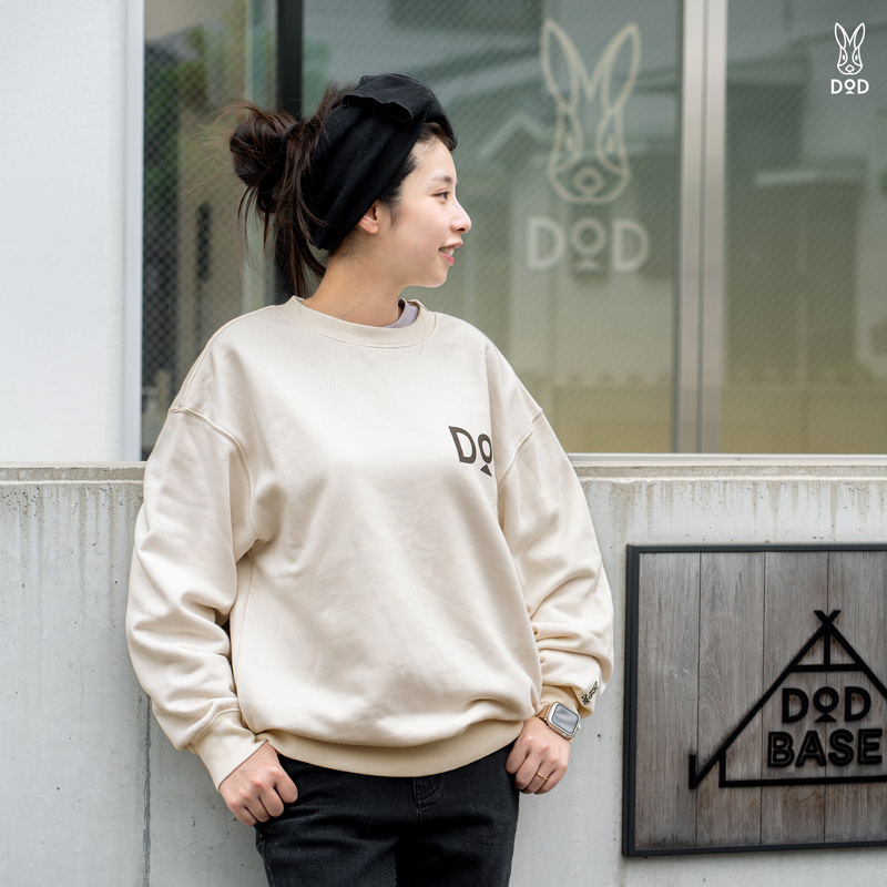 デカロゴスウェット（アイボリー/スミクロ） - DOD（ディーオーディー