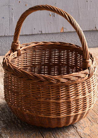 イギリス アンティーク バスケット 籐かご ガーデニング 12485