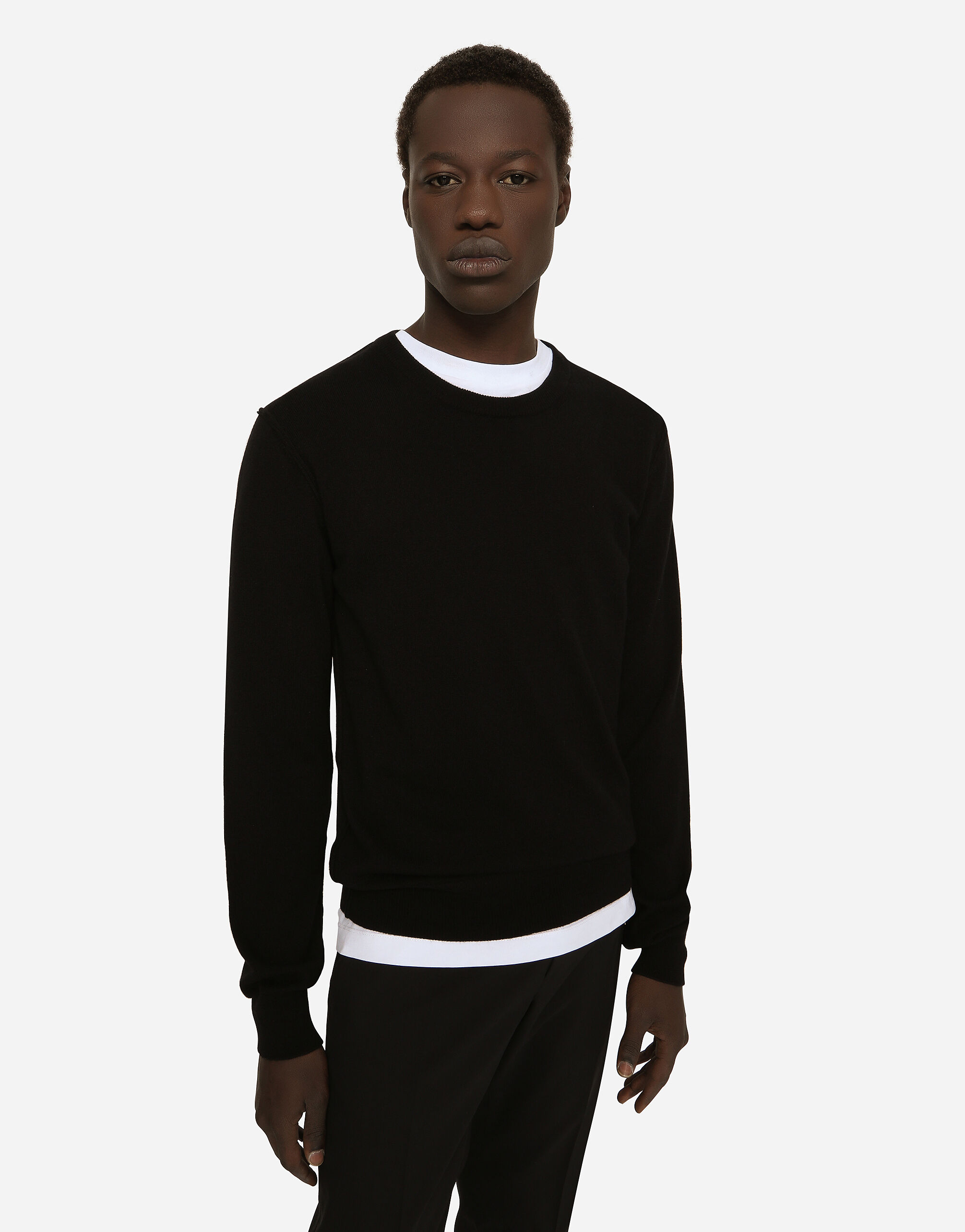 Cashmere round-neck sweater in Black for Men | Dolce&Gabbana® US