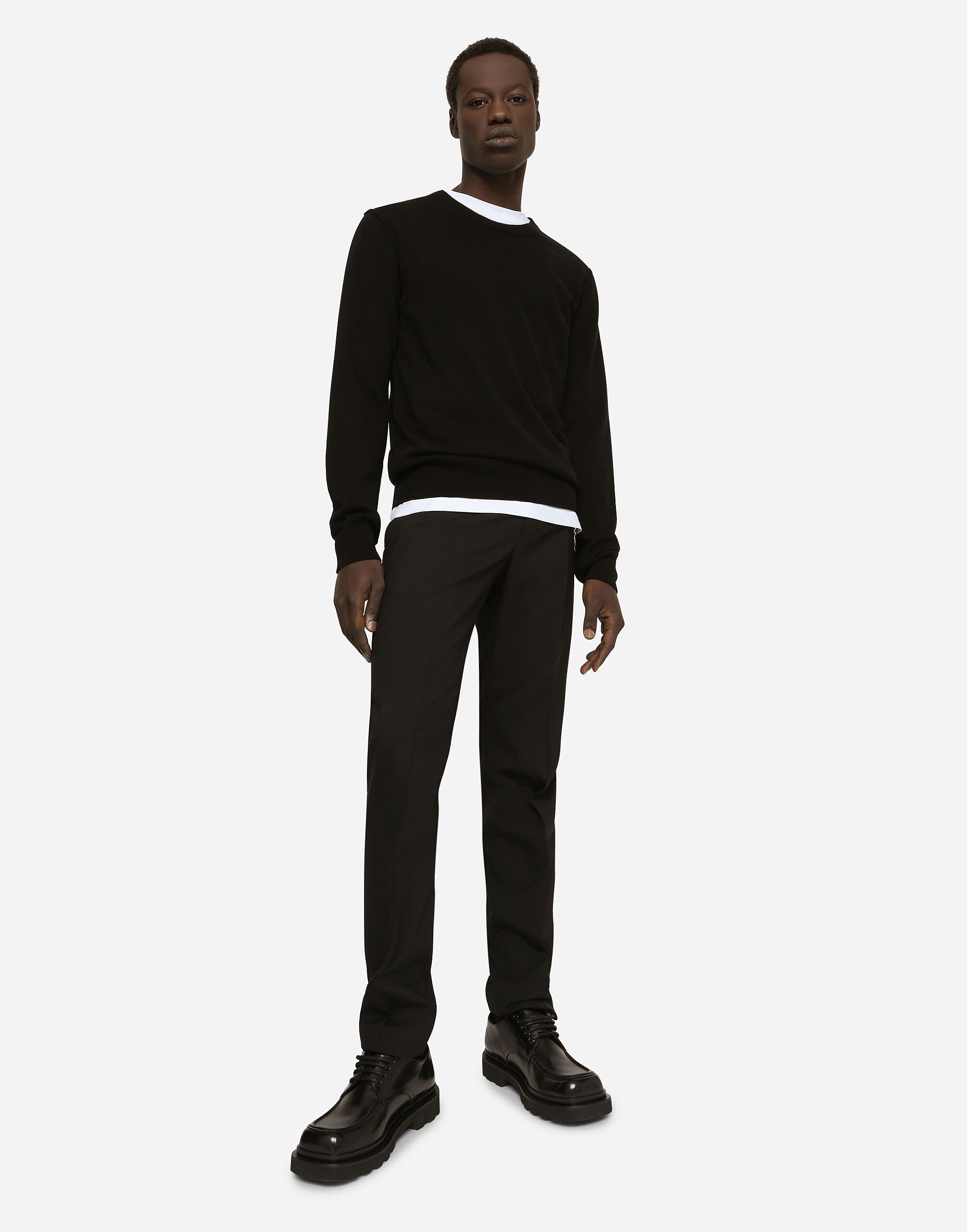 Cashmere round-neck sweater in Black for Men | Dolce&Gabbana® US
