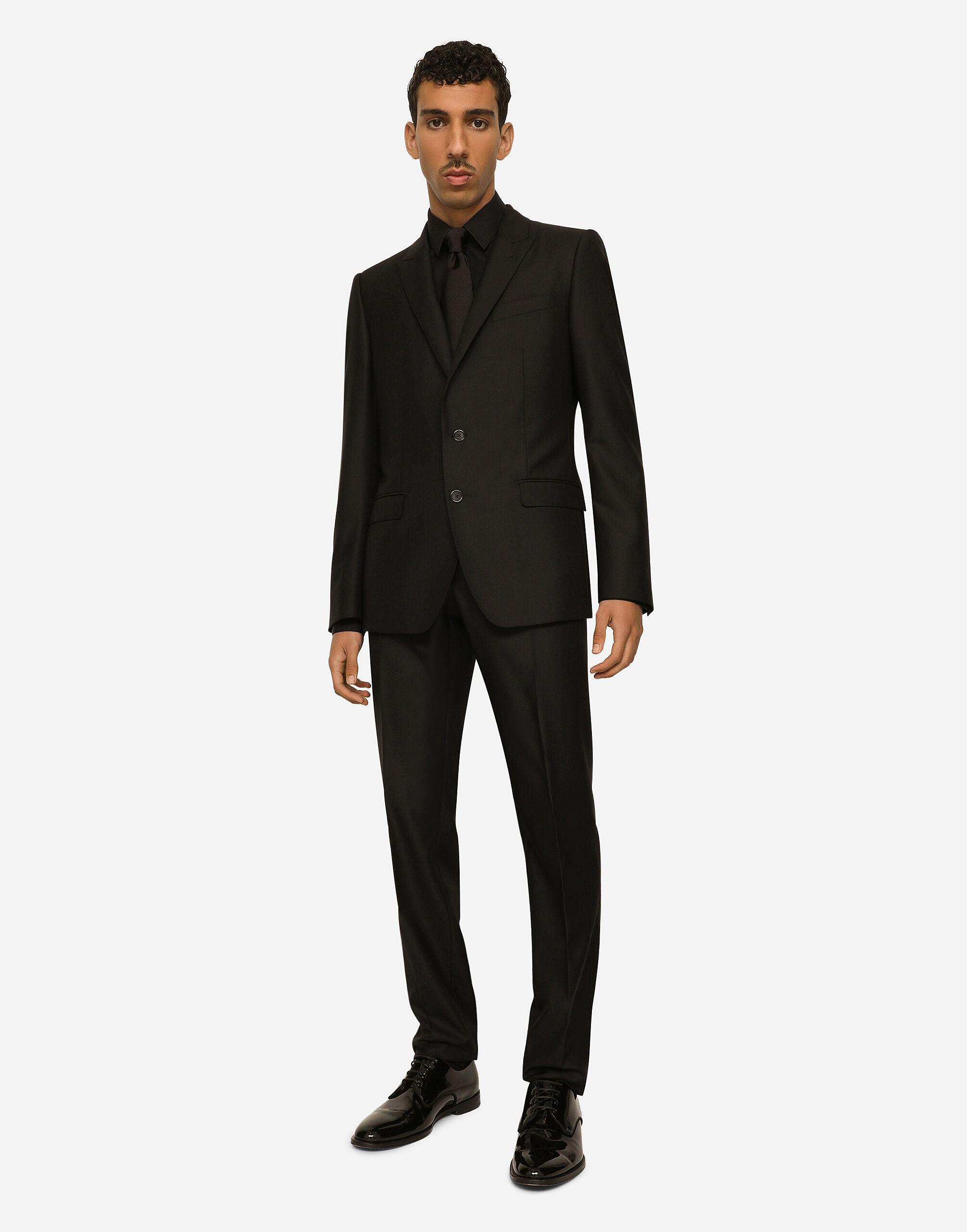 Wool and silk Martini-fit suit in Black for Men | Dolce&Gabbana® US