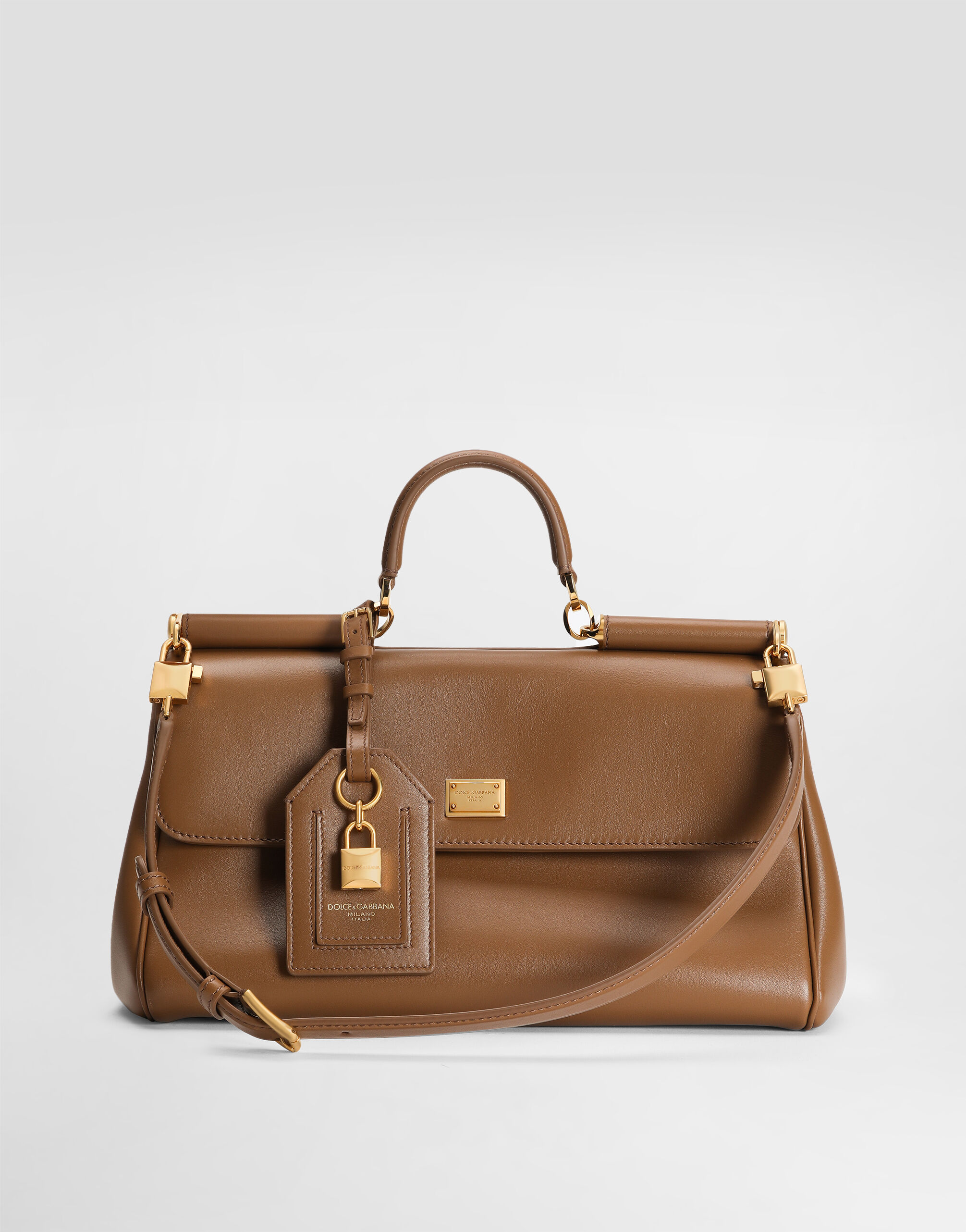 Medium My Sicily handbag in plongé calfskin in Brown for Women