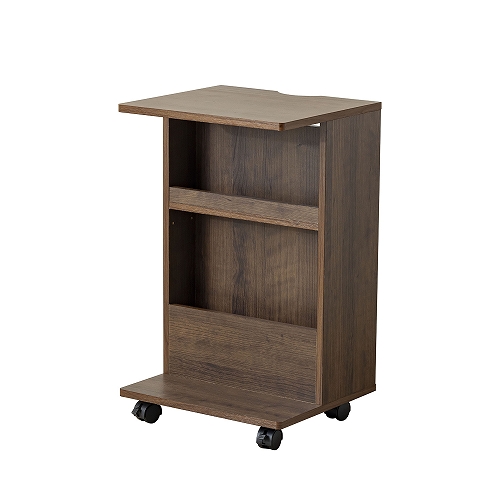 両面収納付きサイドテーブル ダークブラウン色 LT-223 DBR サン