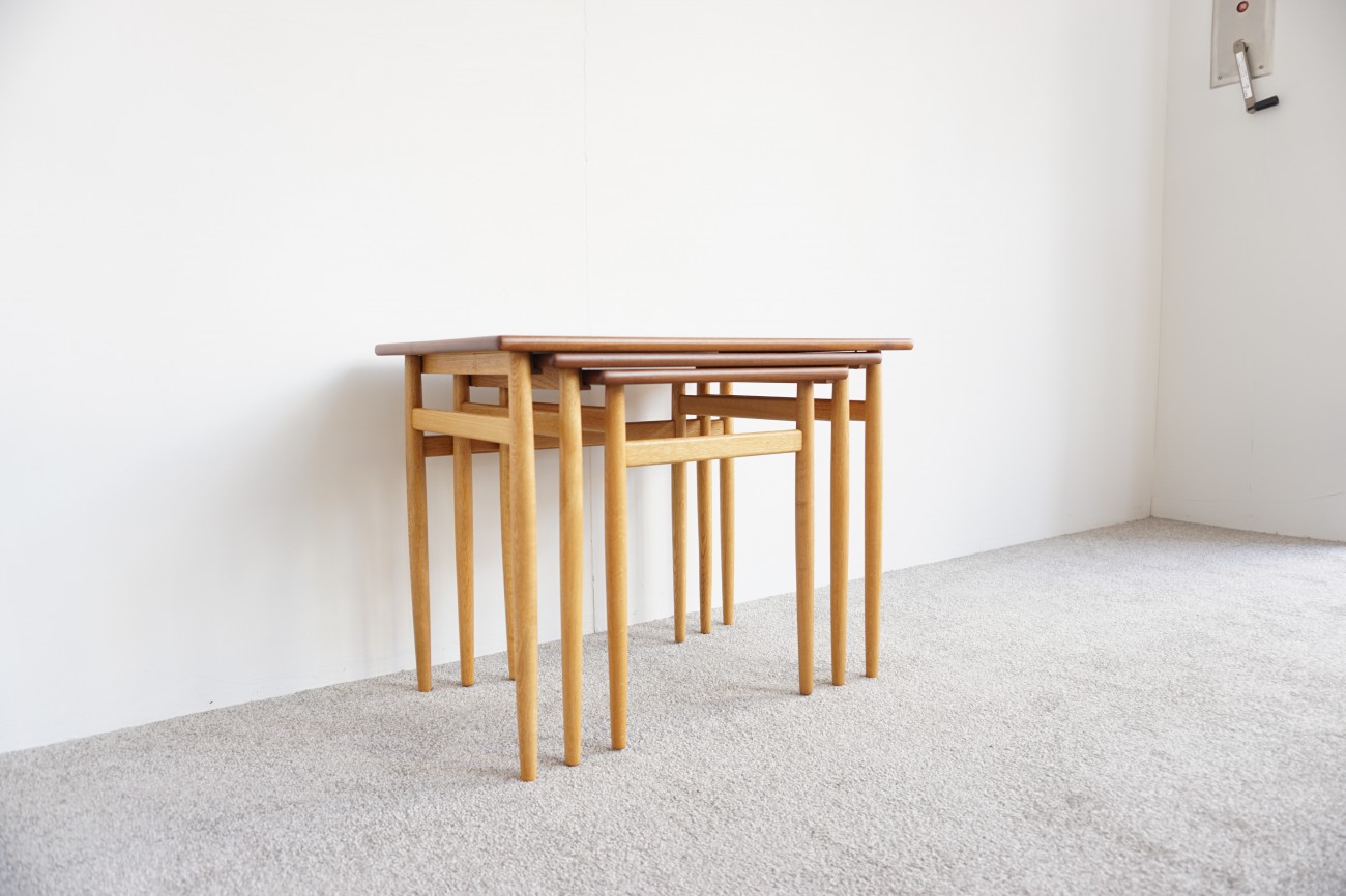 Teak×Oak Nest table / チーク×オーク ネストテーブル ビンテージ北欧