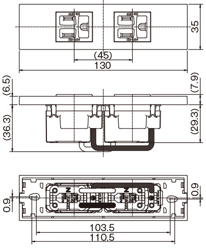 JIMBO】NKシリーズ 2個用 ○接地コンセントセット（2口） （色/SB