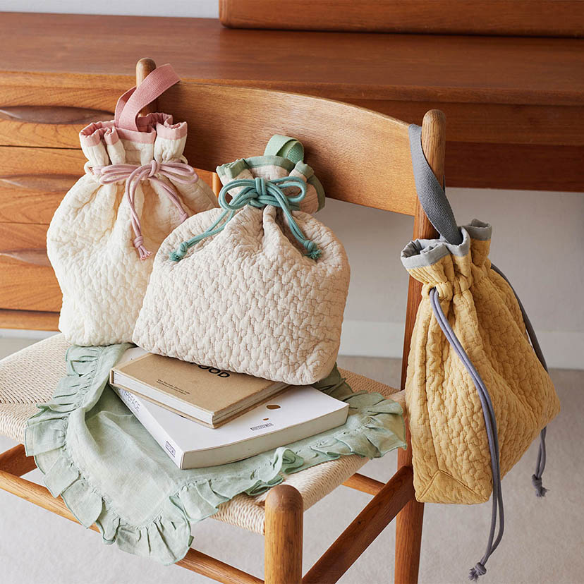 SALE】ヌビ・巾着バッグ/クラウド/ベージュ(【SALE】クラウド/ベージュ