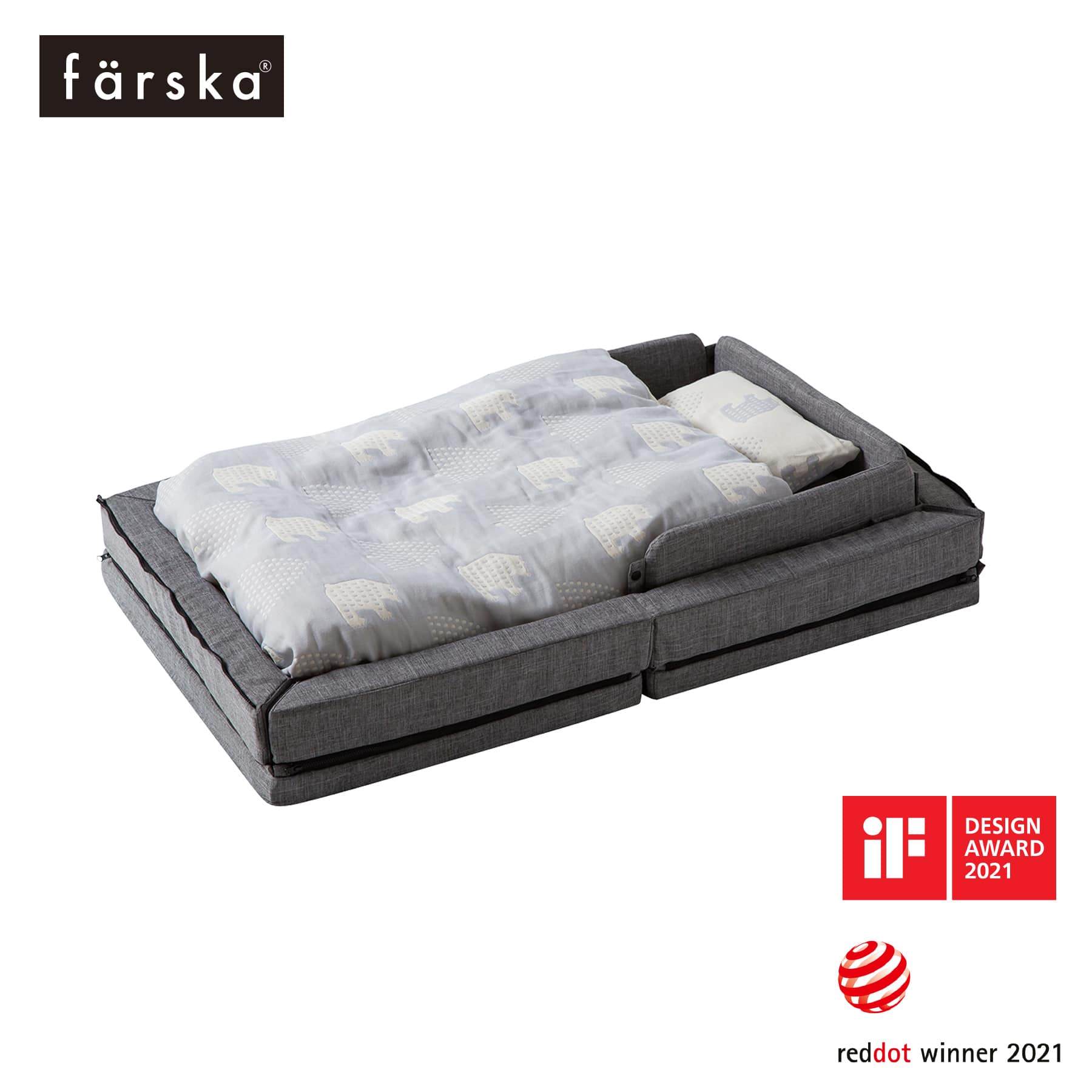 コンパクトベッドFree/メランジグレー(メランジグレー): 家具