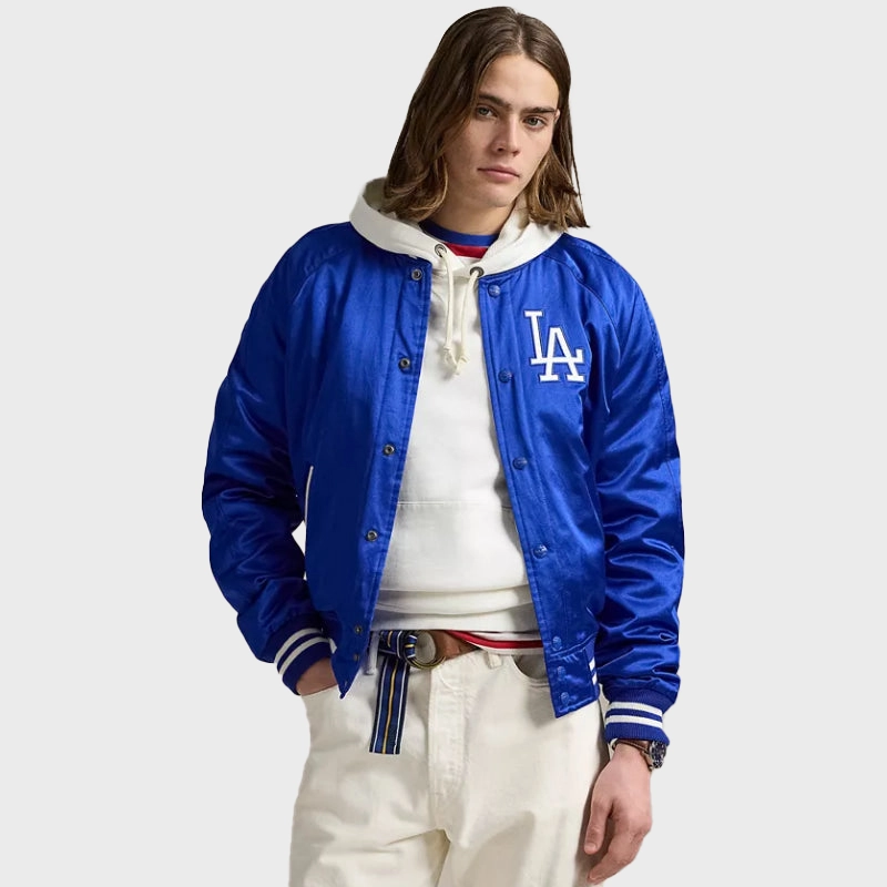 MLB Tokyo Series Polo Ralph Lauren Dodgers Satin Jacket Blue