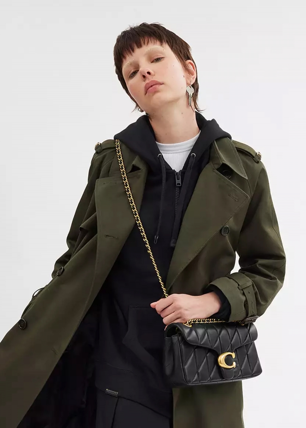 COACH Tabby Quilted 26 Black Leather Shoulder Bag