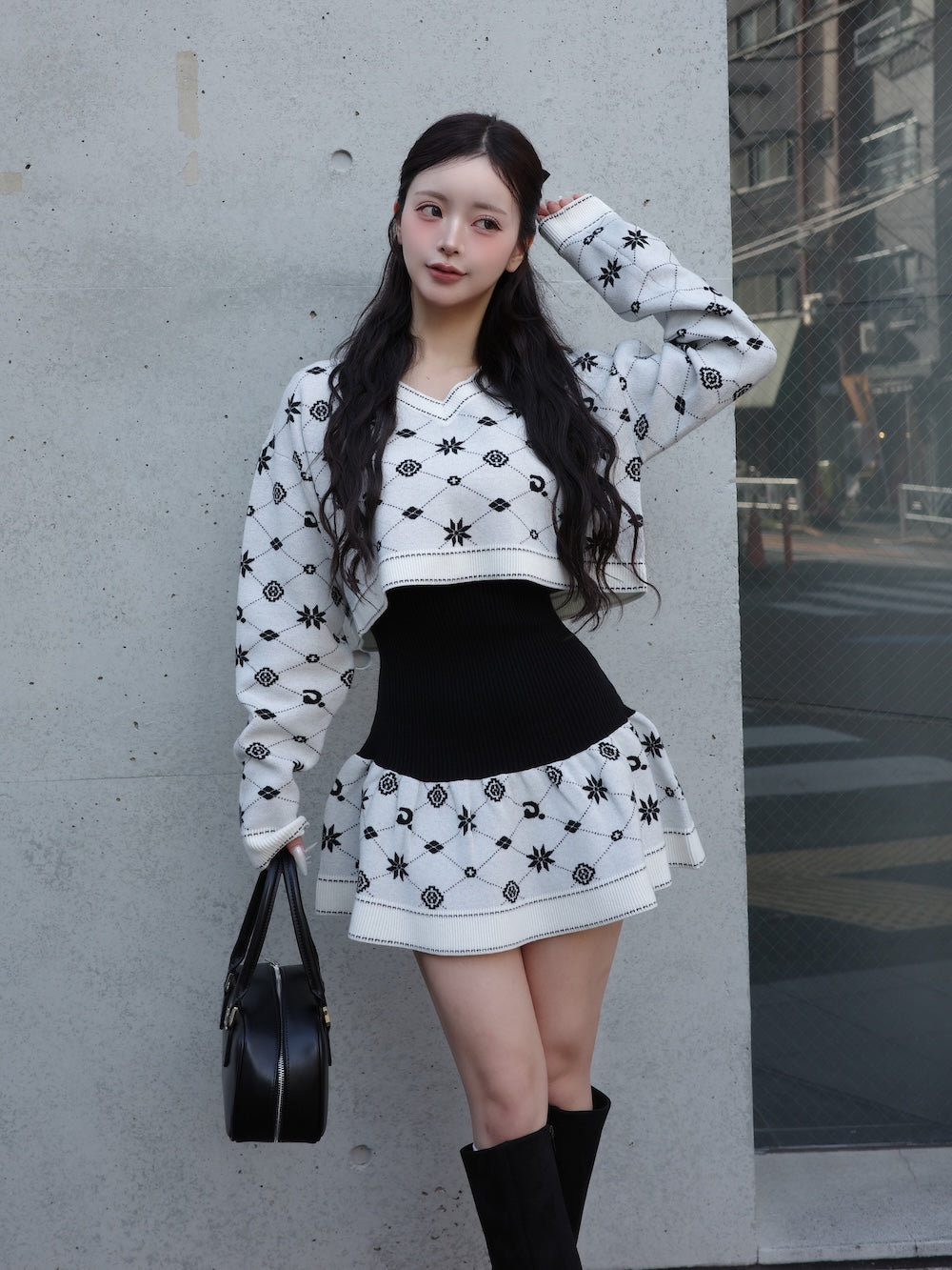 アンサンブルスノーロゴニットミニワンピース – Darich (ダーリッチ)