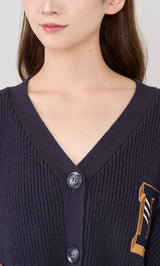 カレッジワッペンVネックニットカーディガン – Darich (ダーリッチ)