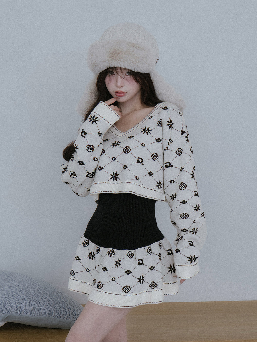 アンサンブルスノーロゴニットミニワンピース – Darich (ダーリッチ)