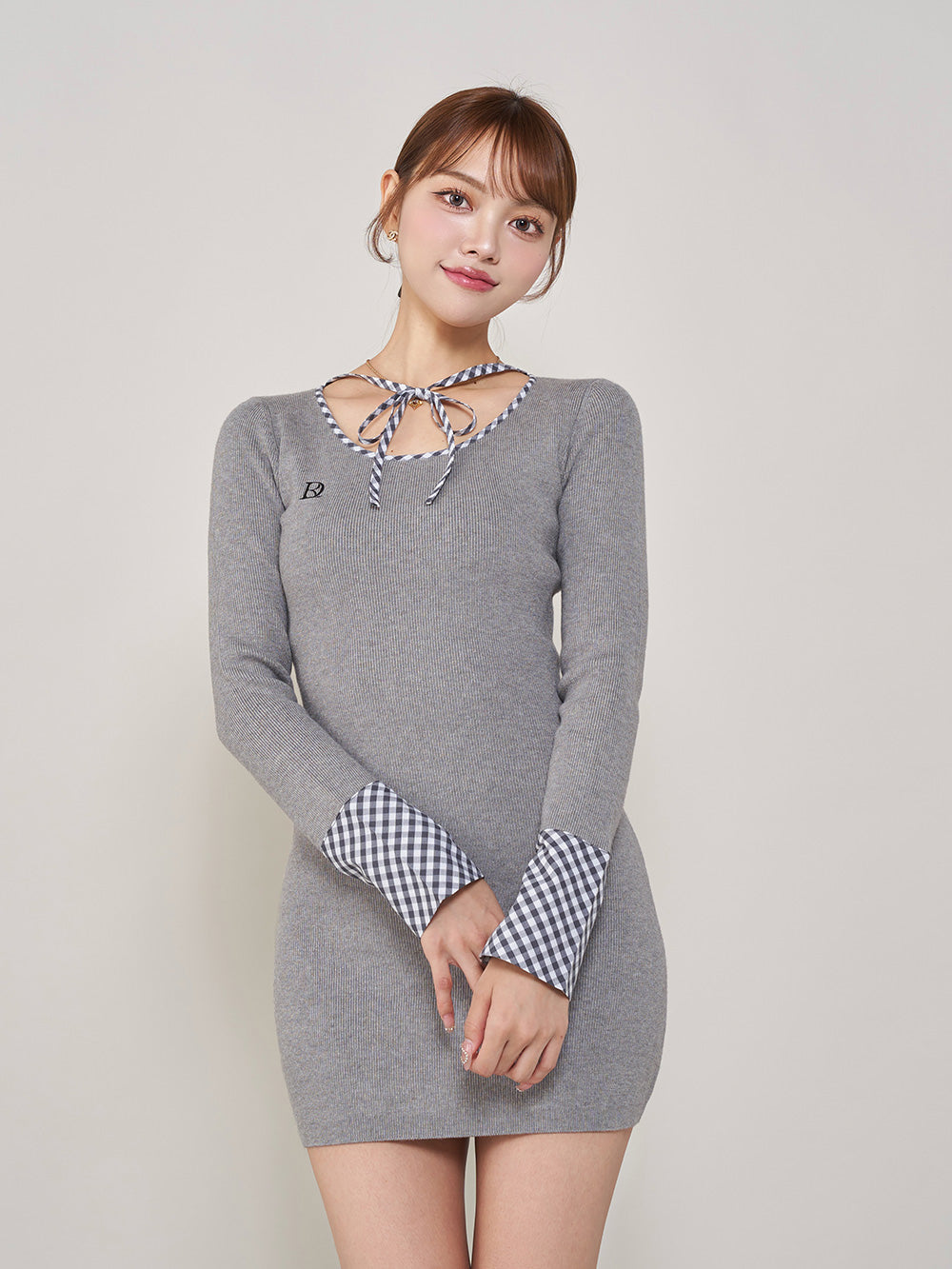 チェックリボンニットミニワンピース – Darich (ダーリッチ)