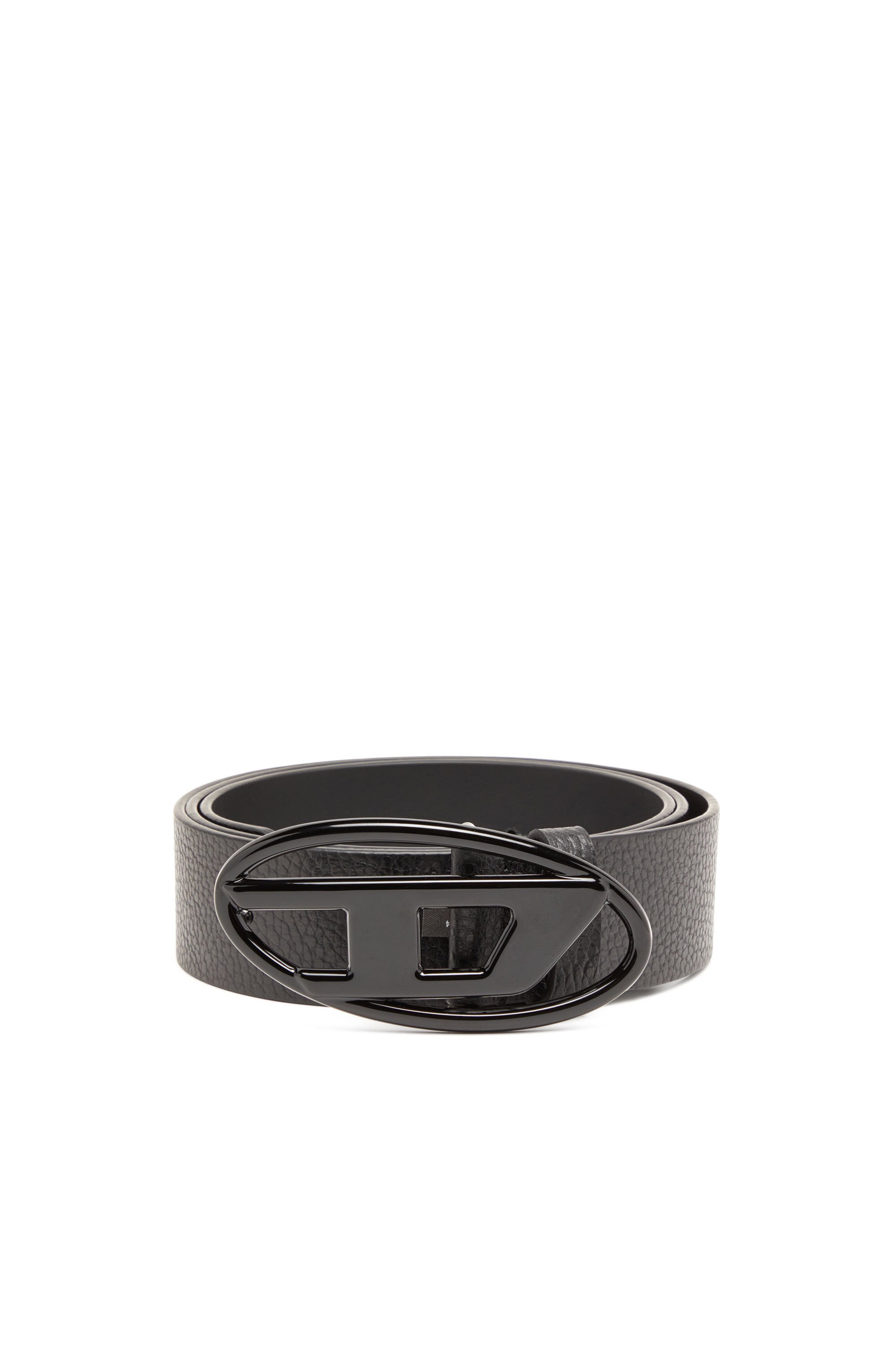 B-1DR 4cm Leather belt with matte buckle｜ブラック｜ウィメンズ｜DIESEL
