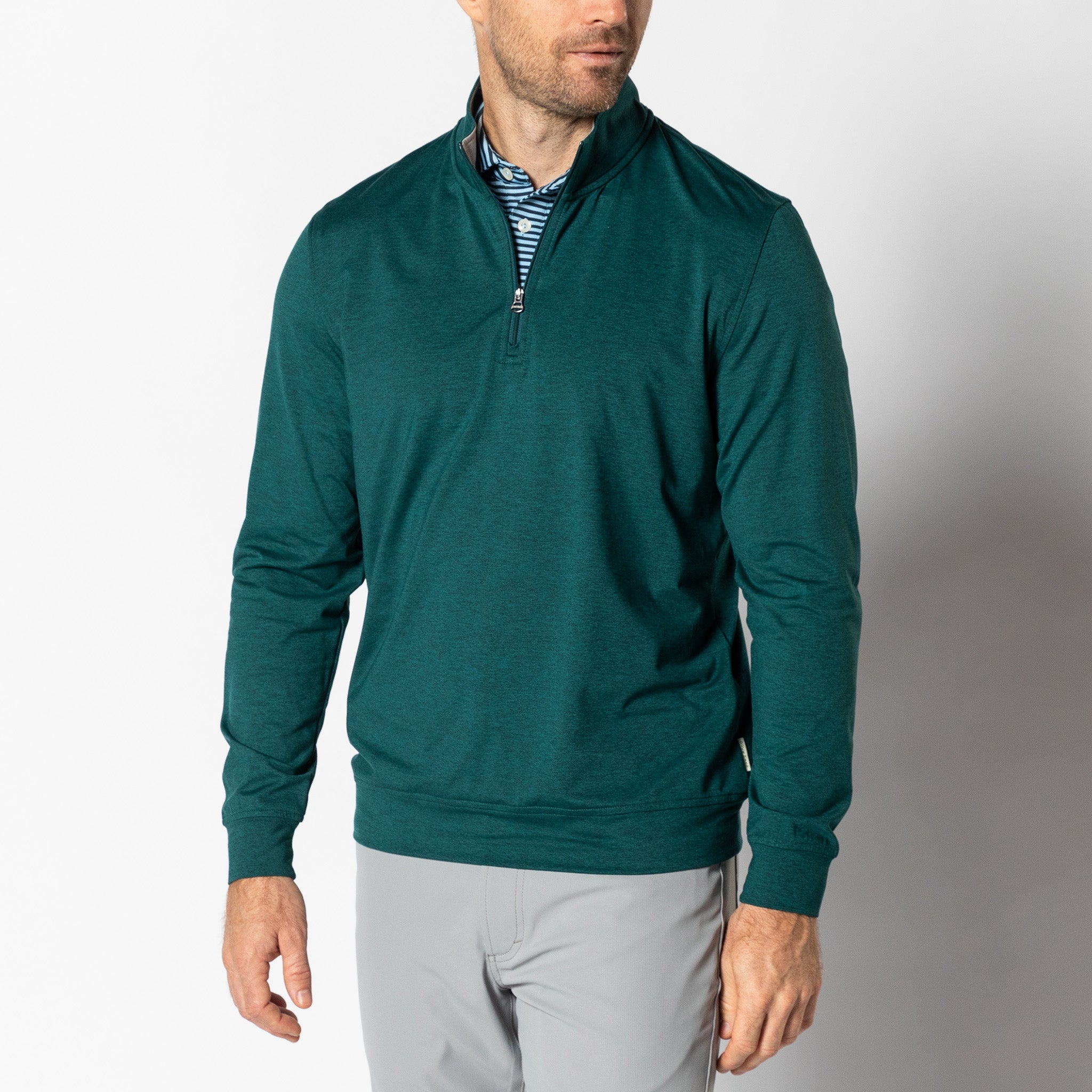 Long Drive Performance 1/4 Zip Pullover - Emerald Green Heather