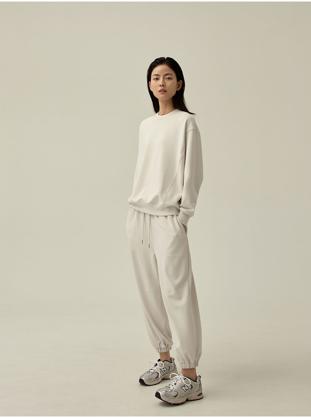 サイドポケットスウェットパンツ(アイボリー) | レディース