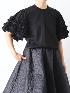 noir kei ninomiya 綿ポンチTシャツ(フリル袖) [3P-T013-051] – CREER