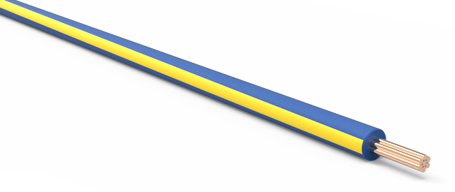 20ga Automotive TXL Wire - DARK BLUE w/ YELLOW Stripe - EFI