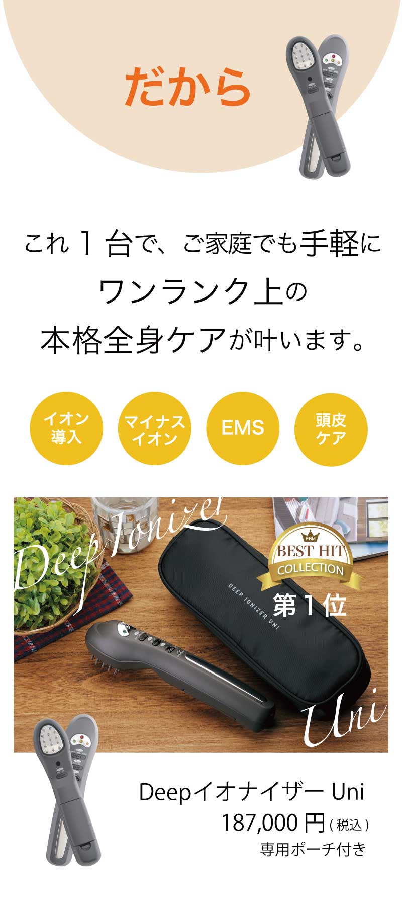 大人気の美容器！DeepイオナイザーUni！ - EBM