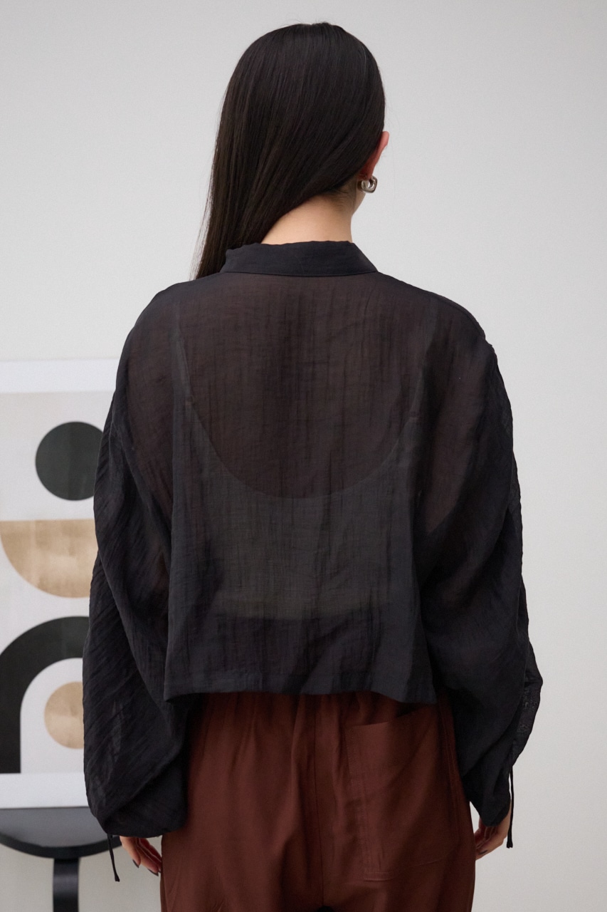 AZUL BY MOUSSY | ギャザーデザインクロップドシアーシャツ (シャツ