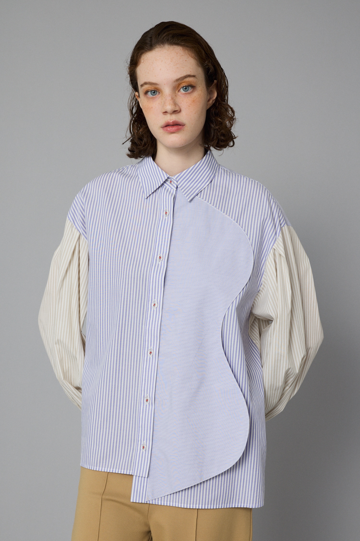 HeRIN.CYE | Wave motif big shirt (シャツ・ブラウス ) |SHEL'TTER