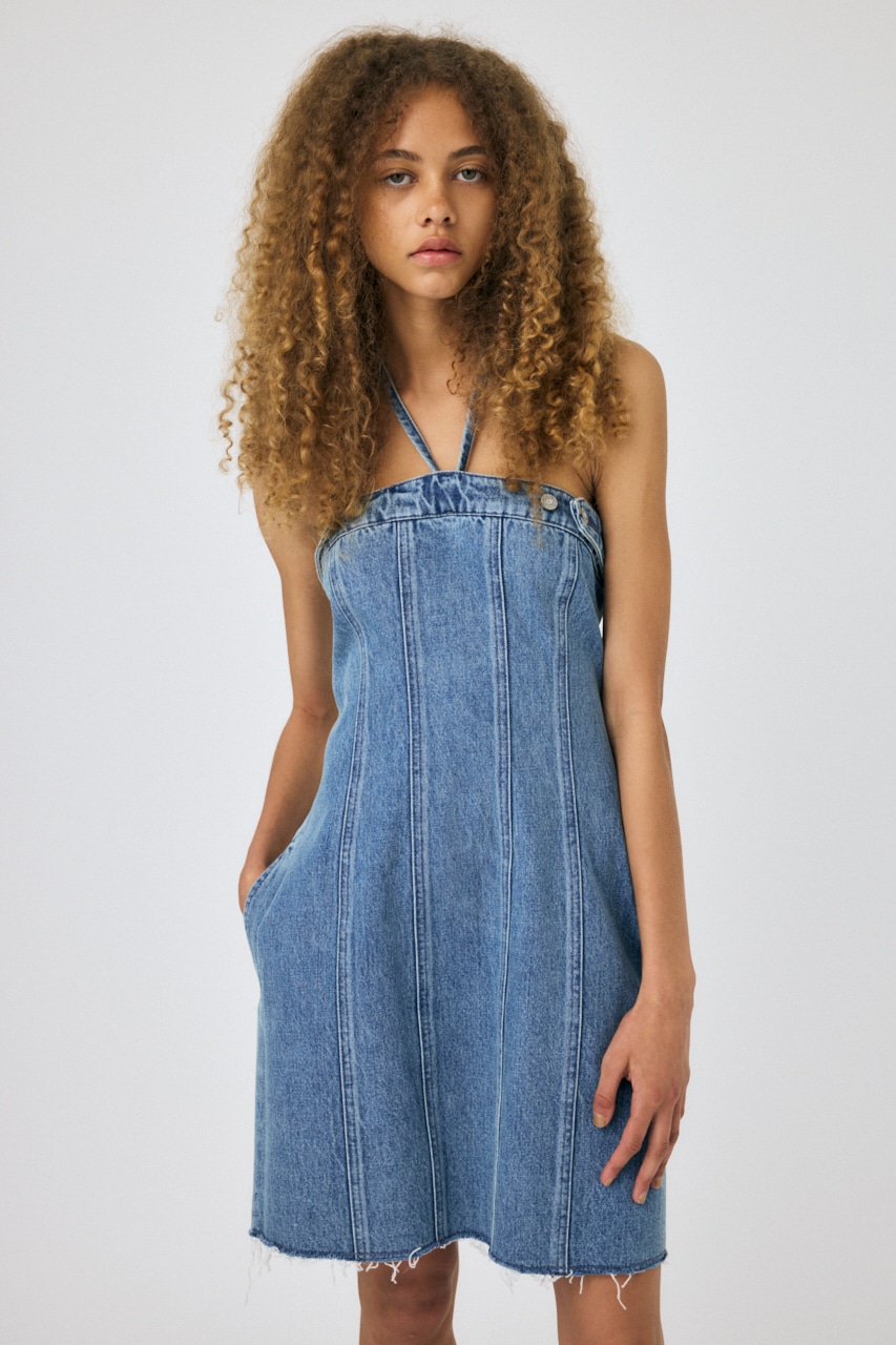 MOUSSY | DENIM BARETOP MINI ワンピース (ワンピース(ミニ