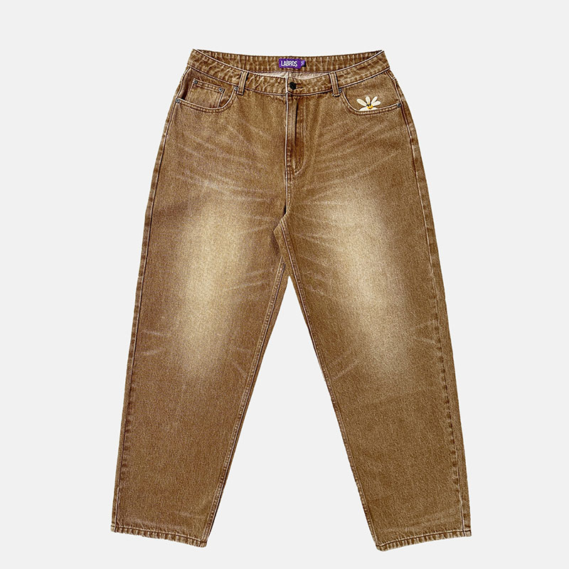 LABROS(ラブロス)/ SMART DAISY CAT BRUSH BAGGY JEANS -BROWN